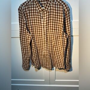 Adolfo Dominguez Brown Plaid Men's Shirt